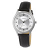 Montre Just Watch Homme bracelet cuir véritable noir cadran argenté