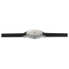 Montre Just Watch Homme bracelet cuir véritable noir cadran argenté