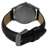 Montre Just Watch Homme bracelet cuir véritable noir cadran argenté