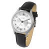 Montre Just Watch Homme bracelet cuir véritable noir cadran argenté