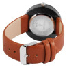 Montre Homme Excellanc bracelet cuir synthétique brun cadran noir 40 mm