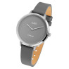 Montre bracelet cuir véritable gris titane 36 mm Femme Just Watch