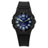 Montre Homme Q&Q bracelet silicone noir cadran bleu 40 mm