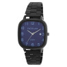 Montre Mixte Excellanc bracelet métal noir cadran bleu