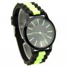 Montre homme bracelet silicone noir et vert