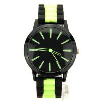 Montre homme bracelet silicone noir et vert