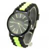 Montre homme bracelet silicone noir et vert