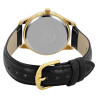 Montre Homme bracelet cuir synthétique noir Q&Q cadran doré