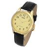 Montre Homme bracelet cuir synthétique noir Q&Q cadran doré