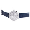 Montre Homme Akzent bracelet cuir synthétique bleu cadran argenté