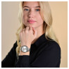 Montre Femme Raptor bracelet acier inoxydable argenté fleur 36 mm Fleur