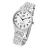 Montre Homme Q&Q bracelet acier inoxydable argenté cadran blanc verre saphir