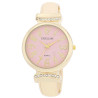 Montre Femme Excellanc bracelet métal doré cadran rose
