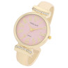 Montre Femme Excellanc bracelet métal doré cadran rose