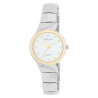 Montre bracelet métal argenté Femme Excellanc cadran argenté lunette dorée
