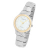 Montre bracelet métal argenté Femme Excellanc cadran argenté lunette dorée