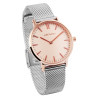 Montre bracelet acier inoxydable argenté Femme Just Watch cadran doré rose