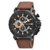 Montre Homme bracelet cuir synthétique brun chronographe Elite
