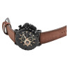 Montre Homme bracelet cuir synthétique brun chronographe Elite