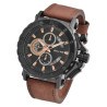 Montre Homme bracelet cuir synthétique brun chronographe Elite