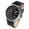 Montre Homme Just Watch bracelet cuir véritable noir chronographe 44 mm