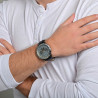 Montre Homme Just Watch bracelet cuir véritable noir cadran gris