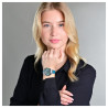 Montre Femme Raptor bracelet cuir véritable vert lieke