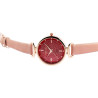 Montre Femme Excellanc bracelet cuir synthétique rose cadran rouge