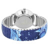 Montre Femme Excellanc bracelet extensible acier motif marbré bleu
