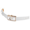 Montre Femme Akzent bracelet cuir synthétique blanc boîtier doré rectangulaire cadran décentré