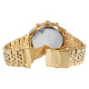 Montre Elite Homme bracelet acier inoxydable doré chronographe