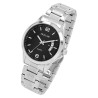 Montre Homme Excellanc bracelet métal argenté cadran noir 40 mm