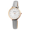 Montre Femme Excellanc bracelet cuir synthétique gris cadran blanc