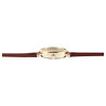 Montre Femme Excellanc boîtier ovale doré bracelet cuir synthétique brun cadran blanc