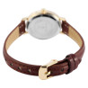 Montre Femme Excellanc boîtier ovale doré bracelet cuir synthétique brun cadran blanc