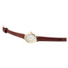 Montre Femme Excellanc boîtier ovale doré bracelet cuir synthétique brun cadran blanc