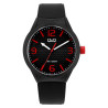 Montre Homme Q&Q bracelet silicone noir cadran noir 40 mm