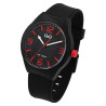 Montre Homme Q&Q bracelet silicone noir cadran noir 40 mm