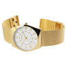 Montre Homme Akzent bracelet acier inoxydable doré cadran blanc