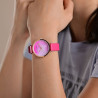 Montre Femme Just Watch bracelet cuir véritable rose cadran rose