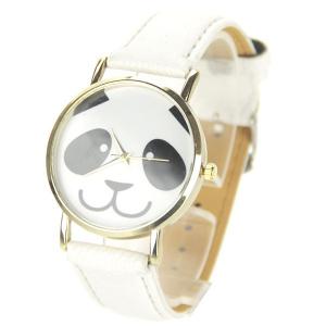 Montre bracelet cuir blanc femme panda