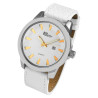 Montre bracelet cuir véritable blanc chock Homme Raptor