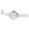 Montre bracelet cuir synthétique blanc Femme Excellanc cadran argenté 33 mm