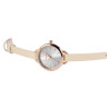 Montre bracelet cuir synthétique jaune Excellanc Femme cadran argenté 32 mm