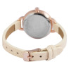Montre bracelet cuir synthétique jaune Excellanc Femme cadran argenté 32 mm
