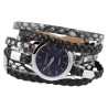 Montre Excellanc bracelet cuir synthétique noir Femme cadran gris 28 mm