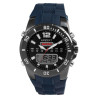 Montre Homme Akzent bracelet silicone bleu cadran noir