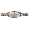 Montre Femme Excellanc bracelet acier extensible bicolore argenté et or rose cadran blanc