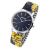 Montre Mixte Raptor bracelet extensible imprime jaune et bleu colorful edition