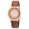 Montre Excellanc Femme bracelet cuir synthétique brun cadran brun 38 mm